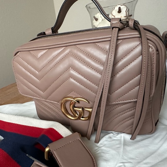 Gucci Marmont  Zip Around Top Handle Lady Web strap - Picture 4 of 16